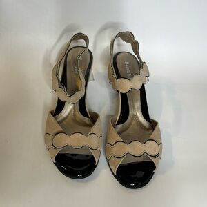 BeautiFeel Shelby Blush Suede and Black Patent Shoes - Minimal Wear - Size 40